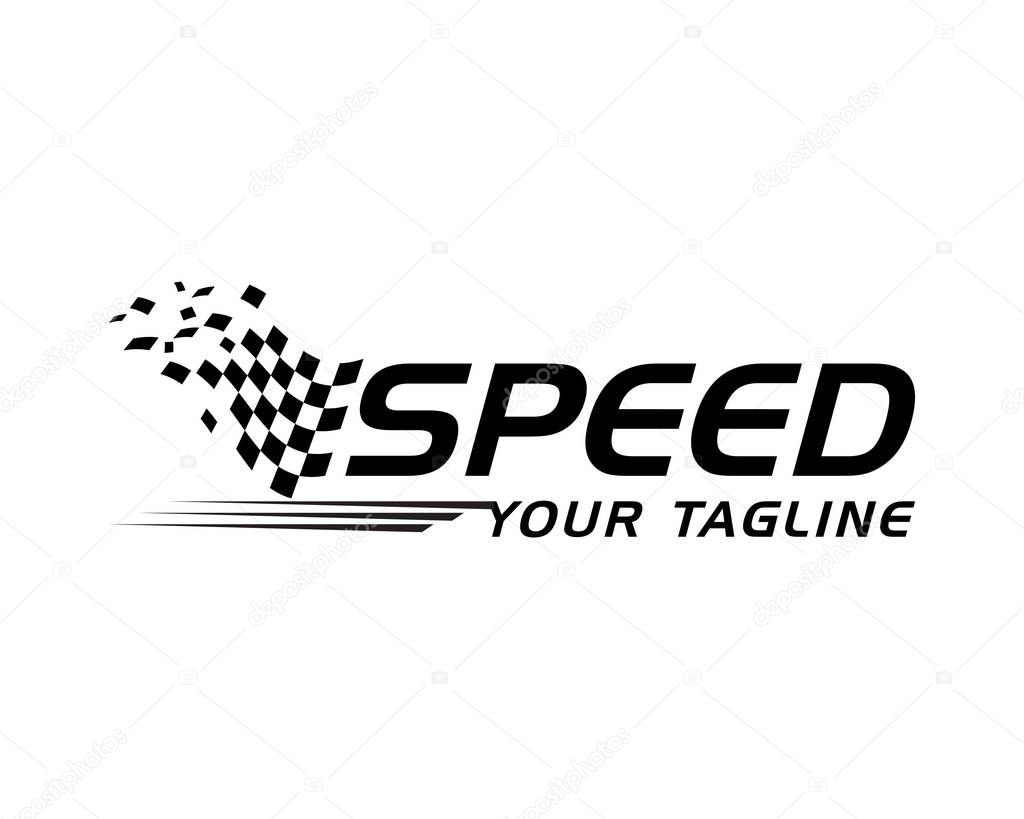 Race flag icon, simple design race flag logo template