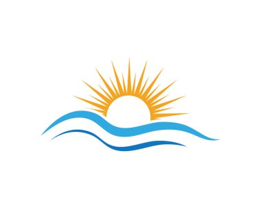 Su dalga simge vektör çizim tasarım logo şablonu