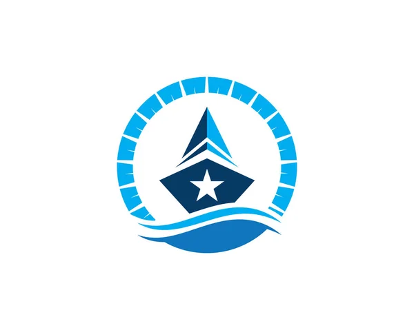 Statek Wycieczkowy Logo Szablon Wektor Ikona Projekt Ilustracji — Wektor stockowy