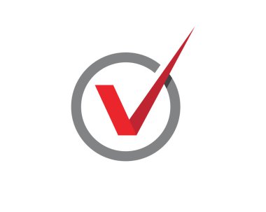 V Harfi Logo Şablonu vektör resimleme