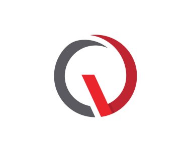 V Harfi Logo Şablonu vektör resimleme