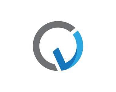 V Harfi Logo Şablonu vektör resimleme
