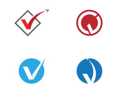 V Harfi Logo Şablonu vektör resimleme