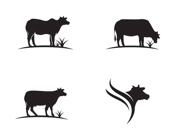 Vaca Logotipo Plantilla Vector Icono Ilustración Diseño — Vector de stock