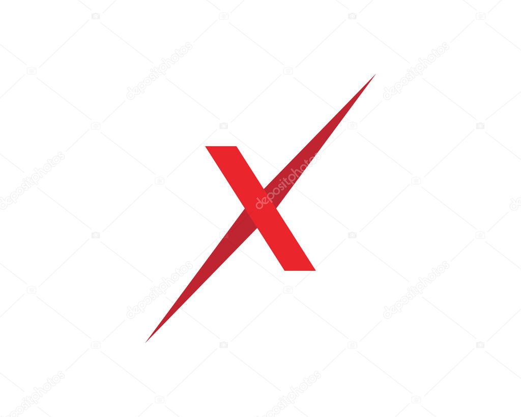X Letter Logo Template vector icon illustration design