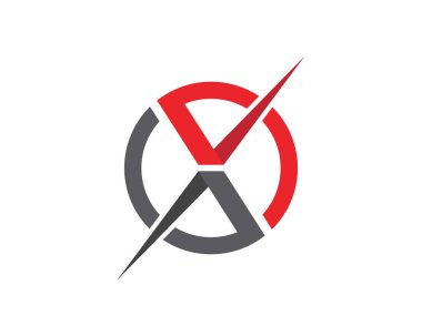 X Harfi Logo Şablonu vektör resimleme tasarımı