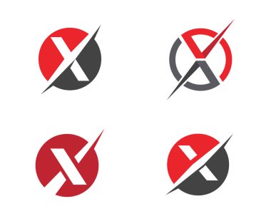 X Harfi Logo Şablonu vektör resimleme tasarımı
