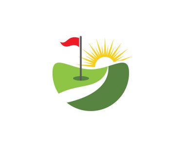 Golf Logo Şablonu vektör çizim simgesi tasarımı