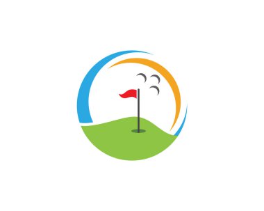 Golf Logo Şablonu vektör çizim simgesi tasarımı