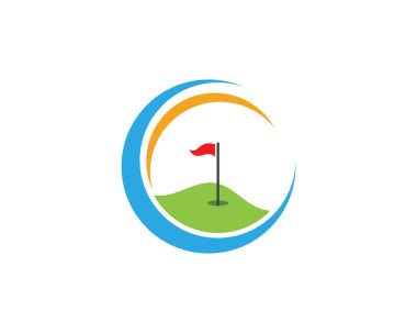 Golf Logo Şablonu vektör çizim simgesi tasarımı