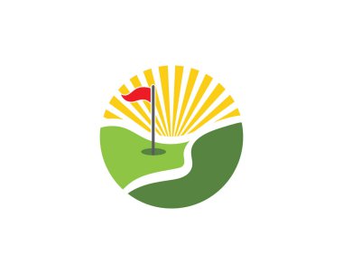 Golf Logo Şablonu vektör çizim simgesi tasarımı