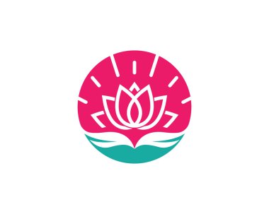 Logo şablonu simge vektör lotus çiçek tasarım