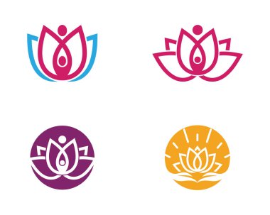 Logo şablonu simge vektör lotus çiçek tasarım