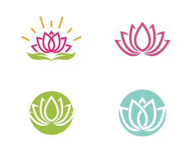 Logo şablonu simge vektör lotus çiçek tasarım