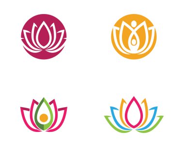 Logo şablonu simge vektör lotus çiçek tasarım
