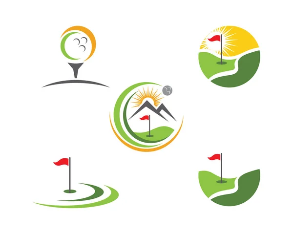 Golf Logotipo Modelo Vetor Ilustração Ícone Design —  Vetores de Stock