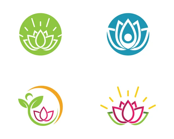 Vektor Lotusblumen Design Logo Vorlage Symbol — Stockvektor