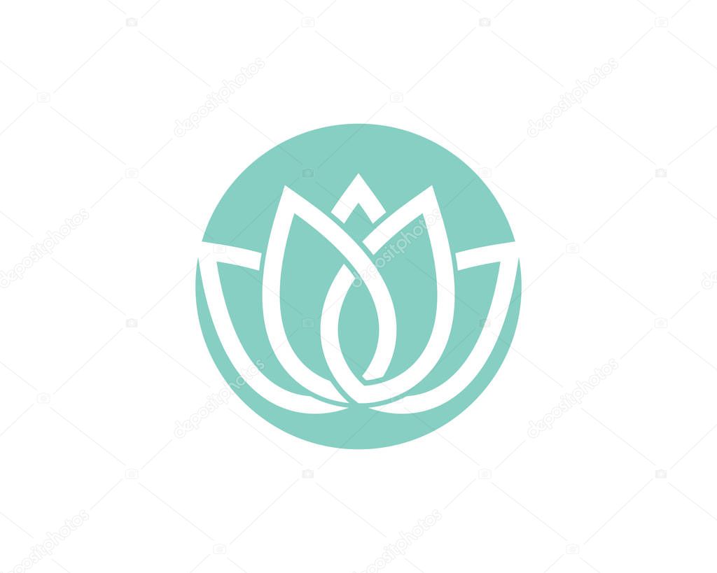 Vector lotus flowers design logo Template icon