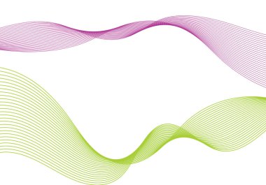 Düz renk dalga vektör. Eğri akışı mavi hareket illüstrasyon