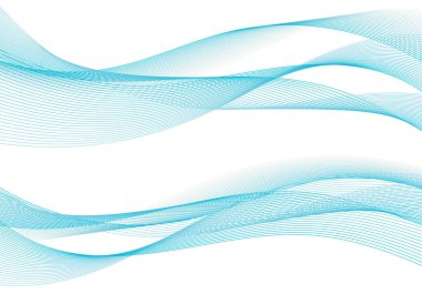 Düz renk dalga vektör. Eğri akışı mavi hareket illüstrasyon