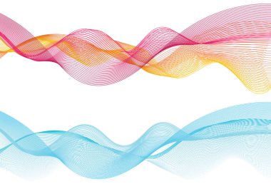 Soyut pürüzsüz renk dalga vektörü. Eğri akış mavi hareket çizimi. Duman tasarımı. Vektör çizgileri.