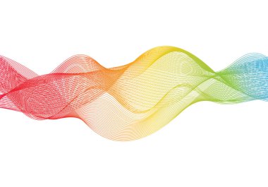 Soyut pürüzsüz renk dalga vektörü. Eğri akış mavi hareket çizimi. Duman tasarımı. Vektör çizgileri.