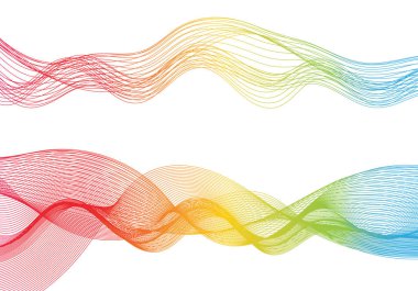 Soyut pürüzsüz renk dalga vektörü. Eğri akış mavi hareket çizimi. Duman tasarımı. Vektör çizgileri.