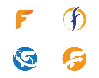 F harf Logo şablonu vektör simge illüstrasyon tasarımı