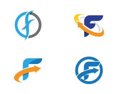 F harf Logo şablonu vektör simge illüstrasyon tasarımı