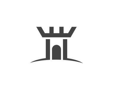 Castle vektör illüstrasyon simgesi Logo Şablonu tasarımı