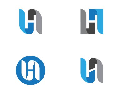 H Harfi Logo Şablonu Tasarım Vektörü illüstrasyonu