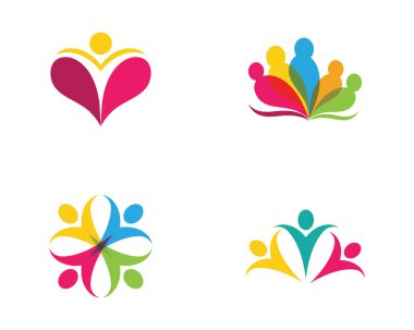 Topluluk, ağ ve sosyal simge tasarım şablonu