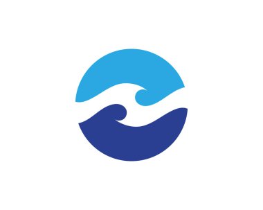 Su dalga simge vektör çizim tasarım logo şablonu