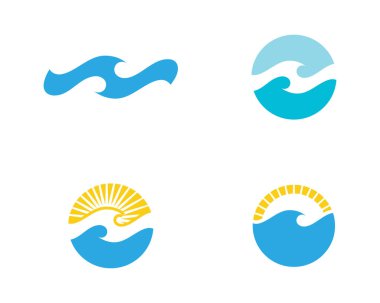 Su dalga simge vektör çizim tasarım logo şablonu