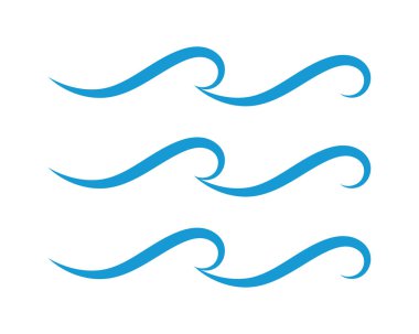 Su dalga simge vektör çizim tasarım logo şablonu