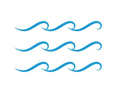 Su dalga simge vektör çizim tasarım logo şablonu