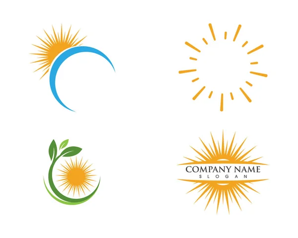 Sun Vector Illustratie Icon Logo Template Ontwerp — Stockvector