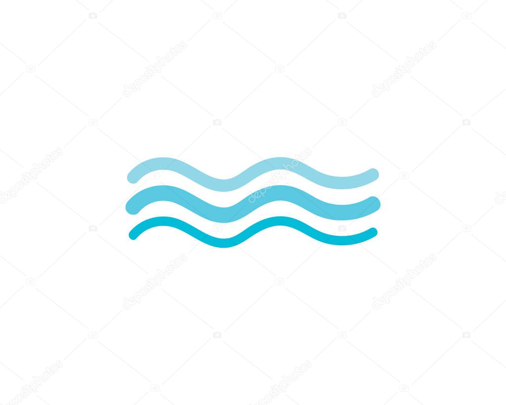 Water wave icon vector illustration design logo template