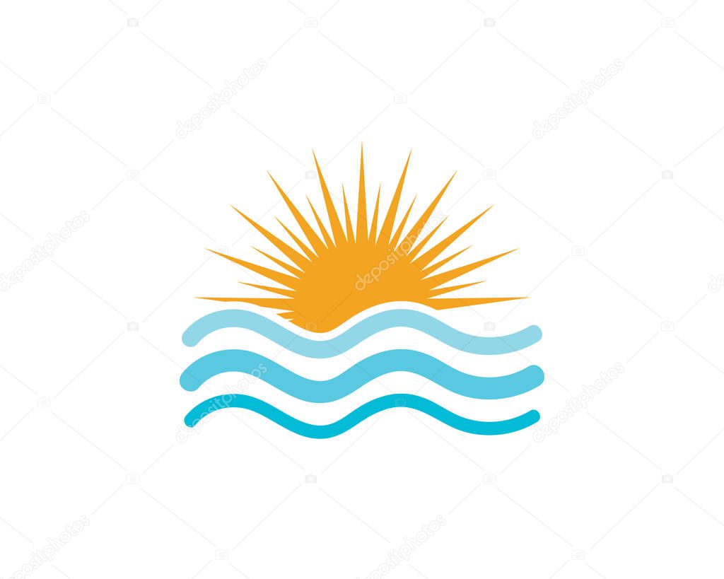 Water wave icon vector illustration design logo template