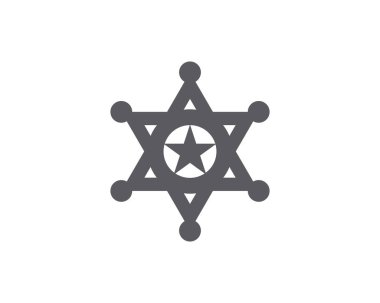 yıldız Şerif vektör simge illüstrasyon tasarım şablonu