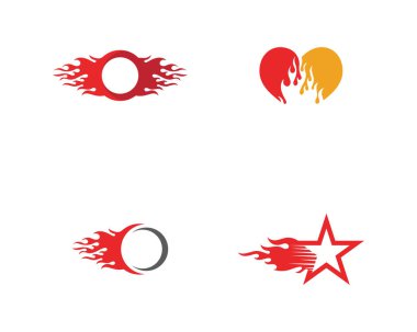 Ateş vektörü çizim şablonunu ateşle