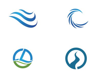 Su dalgası simgesi vektör çizim logosu