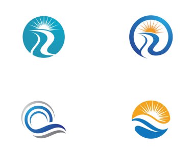 Su dalgası simgesi vektör çizim logosu
