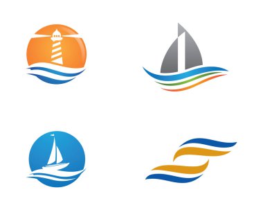 Su dalgası simgesi vektör çizim logosu