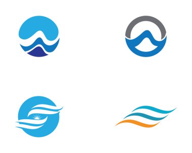 Su dalgası simgesi vektör çizim logosu