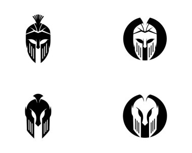 Spartalı miğfer logosu vektör simgesi tasarımı