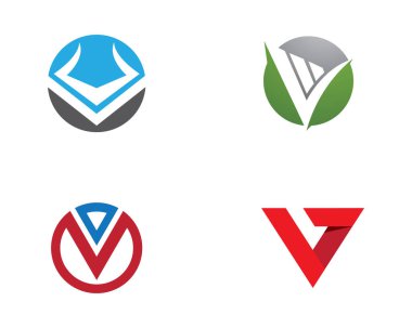 V Harfi Logo Şablonu vektör resimleme tasarımı