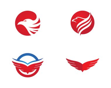 Wing Falcon Logo Şablonu vektör çizimi tasarımı