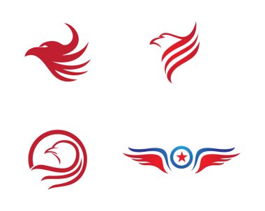 Wing Falcon Logo Şablonu vektör çizimi tasarımı