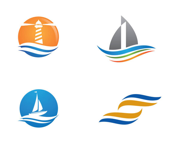 Water wave icon vector illustration design logo